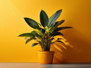 plant isolated on yellow background