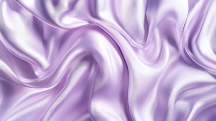 Fototapeta premium Iridescent lavender silk fabric flows with elegant waves, creating a luxurious texture backdrop for high-end advertising banners.
