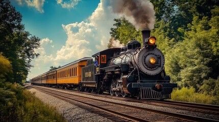 Fototapeta premium Discuss the aesthetic appeal of vintage trains