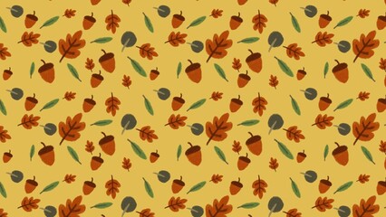 Seamless pattern with autumn leaves for design elements 