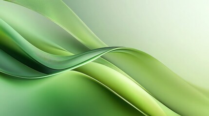 Soft green curves flowing across a smooth gradient background with shades of emerald and lime, creating a sleek and modern abstract design.