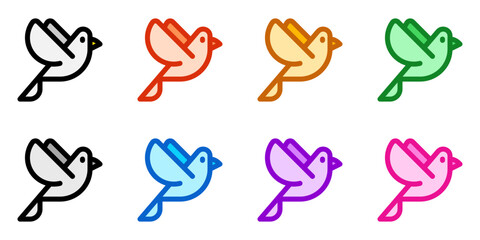 Editable pigeon vector icon. Wedding, valentine, love, celebration. Part of a big icon set family. Perfect for web and app interfaces, presentations, infographics, etc