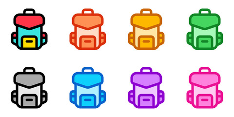 Editable backpack, bag, rucksack vector icon. . School, travel, hiking, backpacking. Part of a big icon set family. Perfect for web and app interfaces, presentations, infographics, etc