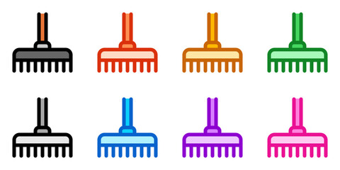 Editable rake vector icon. Gardening, landscaping, horticulture. Part of a big icon set family. Perfect for web and app interfaces, presentations, infographics, etc