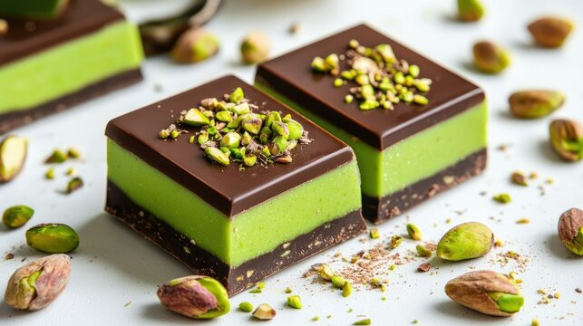 Indulgent chocolate delight with a pistachio twist a decadent treat