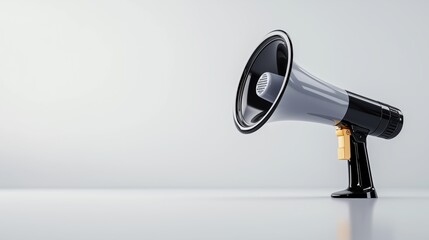 Elegant Gray Megaphone in Modern Office Setting