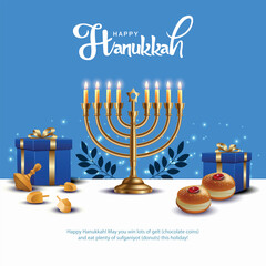 Israel celebrating happy Hannukah festival. creative abstract vector illustration design.