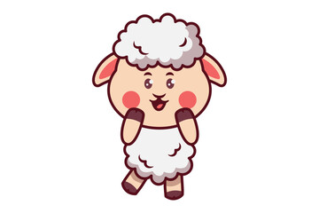 Cute Sheep Amazed with Sparkles Illustration