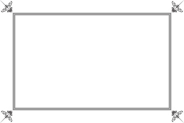 Obraz premium Elements of ornate vintage frames. Border black on white classic calligraphy swirls, floral motifs. Design print for greeting cards, wedding invitations, restaurant menu, royal certificates. Set 398