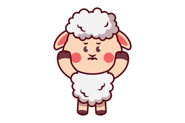 Cute Sheep Worried Illustration