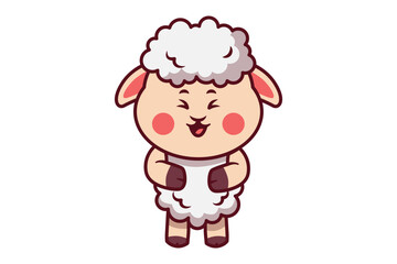 Cute Laughing Sheep Illustration