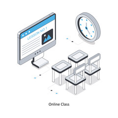 Online Class  isometric stock illustration. EPS File stock illustration