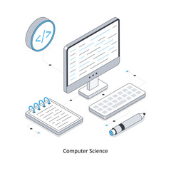 Computer Science  isometric stock illustration. EPS File stock illustration