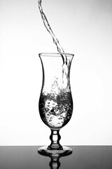 water pouring into glass