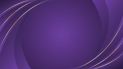 Abstract purple luxury curved background with gold lines. Elegant modern wallpapers. Suitable for templates, banners, cards, sales, ads, events, awards, web and pages