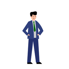 Businessman, man in a suit. Vector simple color flat illustration.