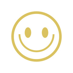 Yellow emoticon. Smile. Vector simple color flat illustration.