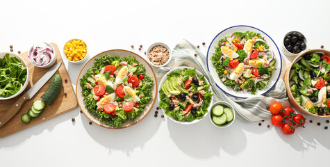Cooking salad with tuna on a light background.