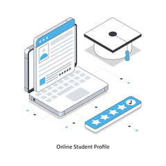 Online Student Profile  isometric stock illustration. EPS File stock illustration