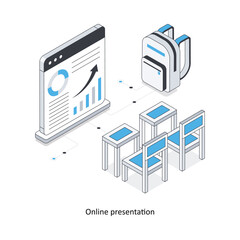 Online Presentation  isometric stock illustration. EPS File stock illustration