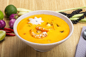 Thai Tom Yum soup with seafood