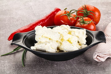 Soft Philadephia cheese in the bowl