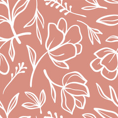 Modern minimalistic seamless pattern. Contemporary background with tropical abstract minimalist shapes. Trendy vector illustration perfect for prints, fabric, wrapping paper, textile, wallpaper.