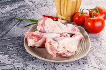 Raw turkey shoulder wing for cooking