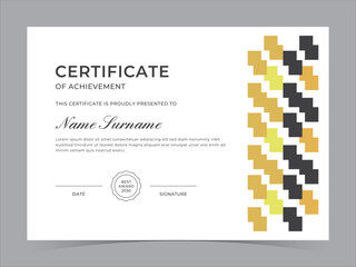 Modern Certificate Template Vector Design. Achivement certificate or diploma design
