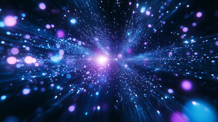 Naklejka premium Internet data transmitting, Digital background, A great quantity of glowing joint connected 3 dimension Dots 