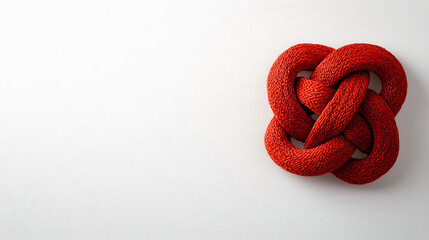 Exploring the intricacies of a detailed chinese knot against a minimalist white background a symbol of harmony and unity