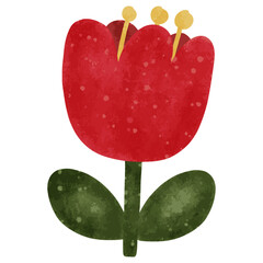 red apple with leaves