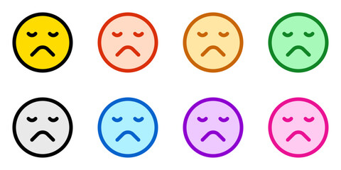 Editable frown, sad expression emoticon vector icon. Part of a big icon set family. Part of a big icon set family. Perfect for web and app interfaces, presentations, infographics, etc