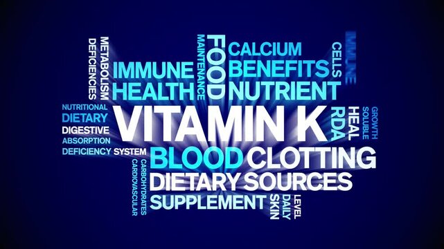 Vitamin K animated word cloud;text design animation tag kinetic typography seamless loop.