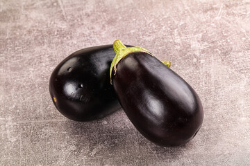 Raw ripe organic eggplant vegetable