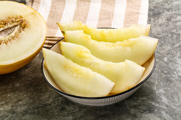 Sweet juicy ripe melon slices