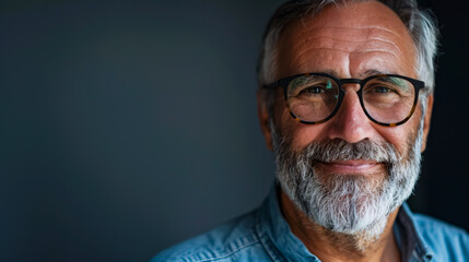 Fototapeta premium Middle-aged guy with trendy eyeglasses