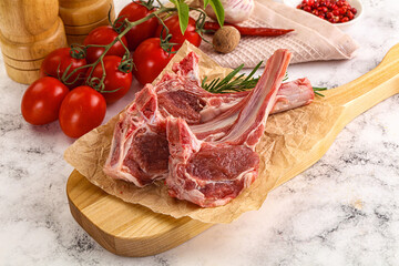 Raw Rack of Lamb for cooking