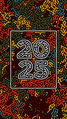 Ethnic Pattern for 2025 Calendar Wallpaper Abstract Multi colors Background