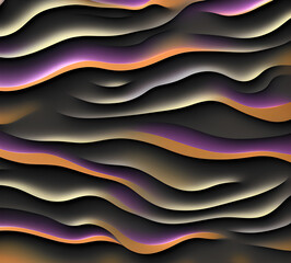 Obraz premium black and multicolored wavy texture background, soft transition of colors and tones, new format, neat cracks, 8k quality.Generative AI 