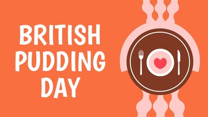 British Pudding Day web banner design illustration