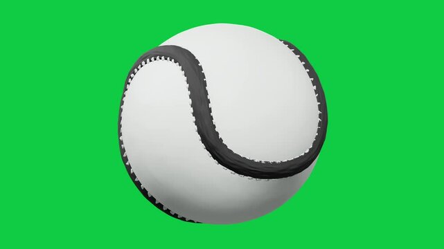 Animation Rotating Hurling Ball Greenscreen Background