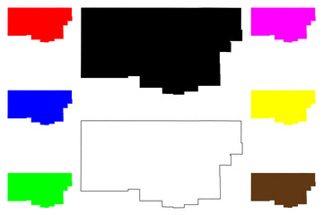 Iron County, State of Utah (U.S. county, United States of America, USA, U.S., US) map vector illustration, scribble sketch Iron map