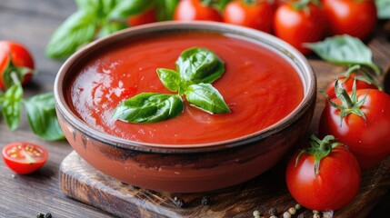 Tomatoes and sauce promoting health and vegetarianism.