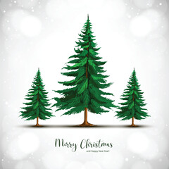 Obraz premium Artistic beautiful christmas green tree card background