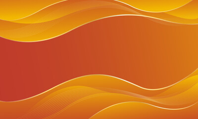 Abstract orange luxury wave background with gold lines. Elegant modern wallpapers. Suitable for templates, banners, cards, sales, ads, events, awards, web and pages