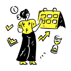 Productive Woman Managing Schedule