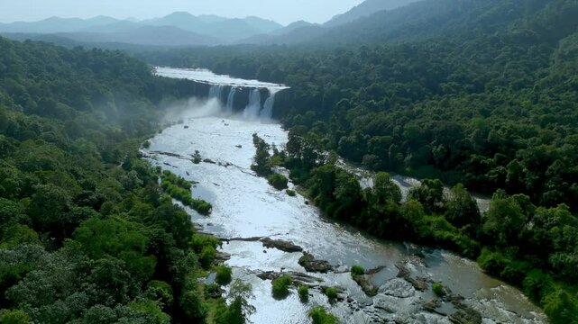 Athirapally waterfalls and river in Kerala India, nayagra of India, river in the middle of rain forest kerala.