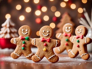 Fototapeta premium Gingerbread men Christmas cookies
