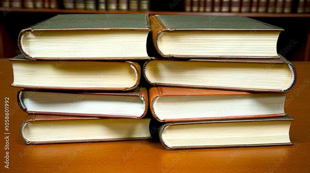 Poster a detailed view of stacked books on a library shelf highlighting the beauty of knowledge and literat